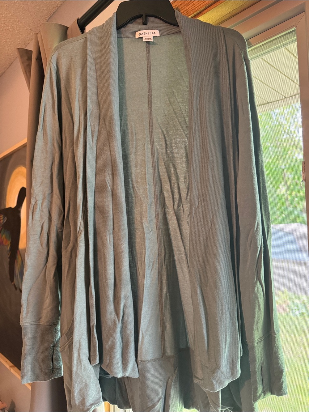 Athleta Sage Green Lightweight Open-Front Wrap Cardigan